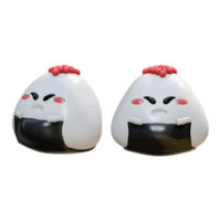 3D Onigiri Angry Face png