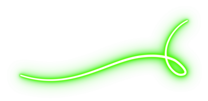 verde brilhando néon curvado linha png