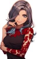 AI GENERATED - Sticker - Anime Girl with blue hair 24212249 PNG