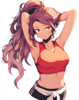 ai genererad - anime flicka - transparent bakgrund png