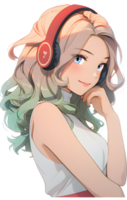 AI GENERATED - Sticker - Anime Girl with blue hair 24212249 PNG