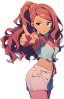 ai genererad - anime flicka - transparent bakgrund png