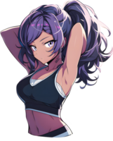 AI GENERATED - Sticker - Anime Girl with blue hair 24212249 PNG