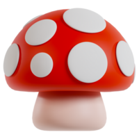 Cute mushroom 3D rendering vegetables icon png