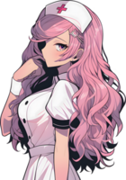 ai genererad - anime flicka - transparent bakgrund png