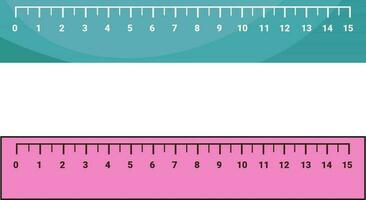 stationery and school, office supplies, ruler, multicolored blue and pink stationery rulers, vector illustration, set