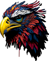 chapoteo Arte ilustración de águila cabeza con ai generativo png