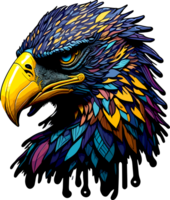 Sticker Illustration of Wild Eagle Head with png