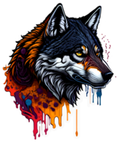 Wolf Head Mascot Sticker with png