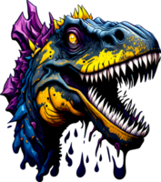 dinosauro rex logo con ai generativo png