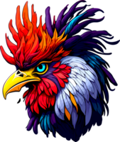 Wild Rooster Mascot with AI Generative png