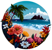 Summer Beach Sticker with png