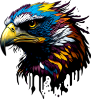 Sticker Splash Art of Wild Eagle Head with png