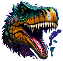 dinosaurus rex sticker met ai generatief png