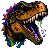 tiranosaurio rex logo pegatina con ai generativo png