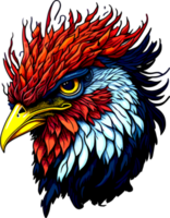 Rooster Mascot Head with AI Generative png