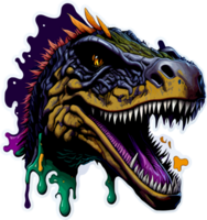 dinosaurie rex logotyp klistermärke med ai generativ png