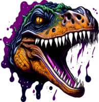 tyranosaurus rex mascotte logo met ai generatief png