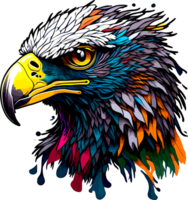 animal pegatina de águila cabeza con ai generativo png
