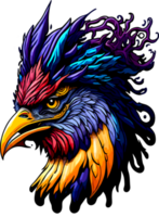 Wild Rooster Head Mascot with AI Generative png