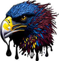 Cartoon Sticker Mascot of Eagle Head with png