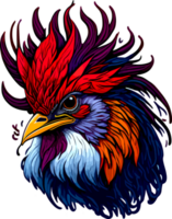 Rooster Logo Mascot Head with AI Generative png