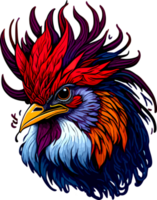 Gallo logo portafortuna testa con ai generativo png