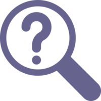 Magnifying glass question mark decoration design. png