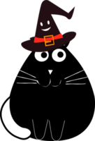 chat dans une sorcière chapeau. png