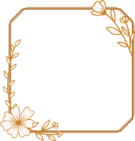 elegant Gold Platz Blumen und Blätter Rahmen zum Hochzeit Einladungen, Engagement Einladungen, Logos, Gruß Karte png