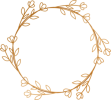 Gold Kreis Blumen- Rahmen Rand zum Hochzeit oder Engagement Einladungen, danken Sie Karten, Logos, Gruß png