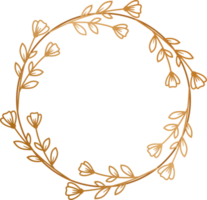 Gold Kreis Blumen- Rahmen Rand zum Hochzeit oder Engagement Einladungen, danken Sie Karten, Logos, Gruß png