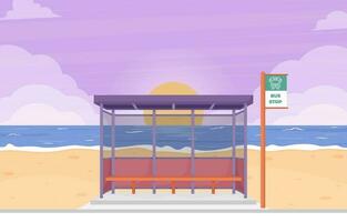 Bus Stop Background Concept vector