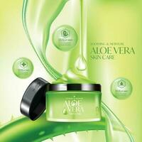 Aloe Vera collagen Serum Skin Care Cosmetic. vector