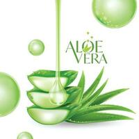 áloe vera colágeno suero piel cuidado cosmético. vector