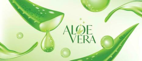 Aloe Vera collagen Serum Skin Care Cosmetic. vector