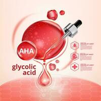 glicólico ácido suero piel cuidado cosmético vector