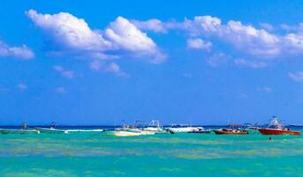 Playa del Carmen Quintana Roo Mexico 2021 Boats yachts ship jetty beach in Playa del Carmen Mexico. photo