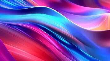 Abstract fluid iridescent holographic neon curved wave in motion colorful background, Gradient design, photo