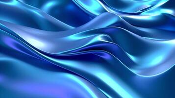 Abstract blue 3D Business Technology Aurora Silk Background, photo