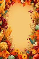 Autumn poster template. Illustration AI Generative photo