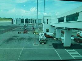 Kuala Lumpur, Malaysia in May 2023. The runway and apron of KLIA terminal 2 Airport. photo