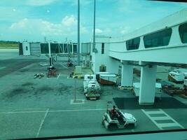 Kuala Lumpur, Malaysia in May 2023. The runway and apron of KLIA terminal 2 Airport. photo