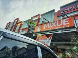 Bekasi, West Java in May 2023. One of the Mixue shops photo