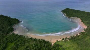 Wild Bay With A Beach Near San Vicente, Philippines Aerial video