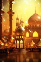 Festive Ramadan Background.  Illustration AI Generative photo