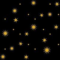 Seamless pattern with yellow stars on black background vector