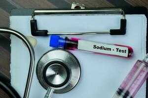 Concept of Sodium - Test with blood sample. Healthcare or medical concept photo