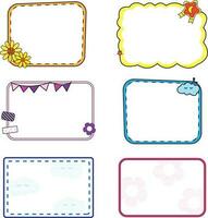 collection of printable frame note with sticky notes vector