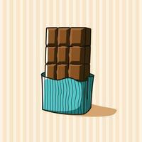 cartoon chocolate bar vector illustration